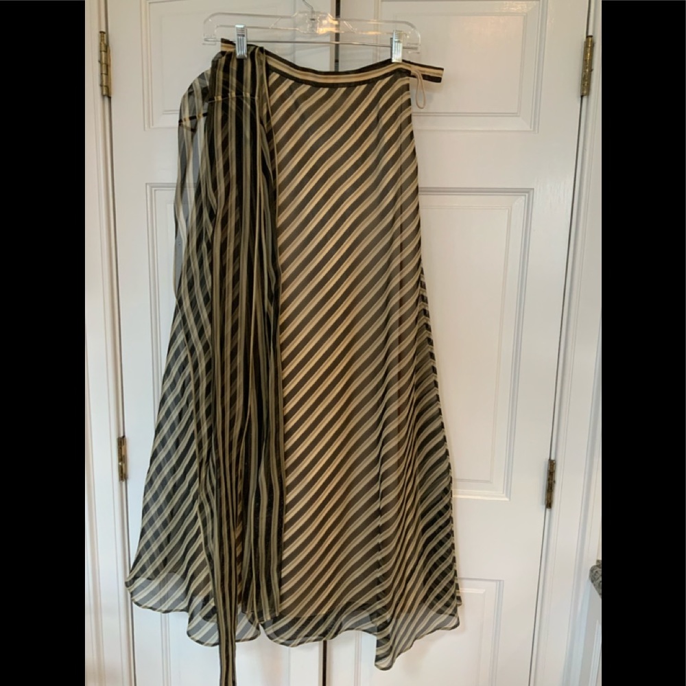 Talbots Long silk skirt with sash